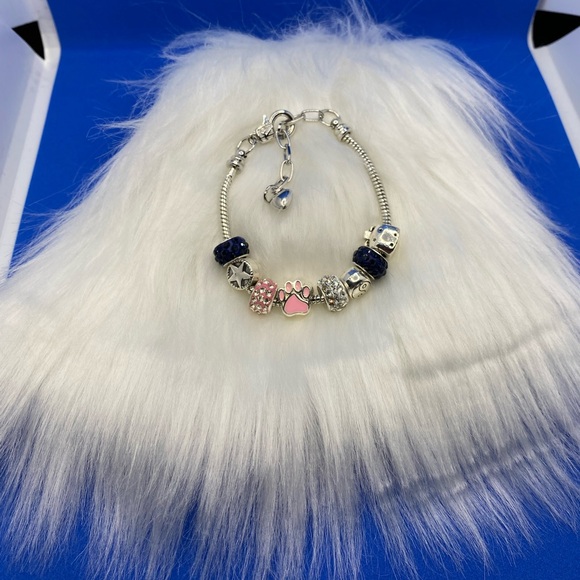 Deluxe charm bracelets, silver plated, snake chain with heart clasps - Picture 15 of 16